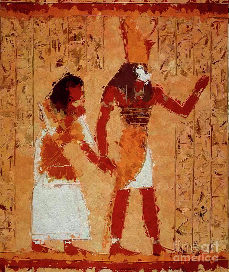 Fantasy Painting - Horus, Egyptian God by Mary Bassett #2 by Esoterica Art Agency