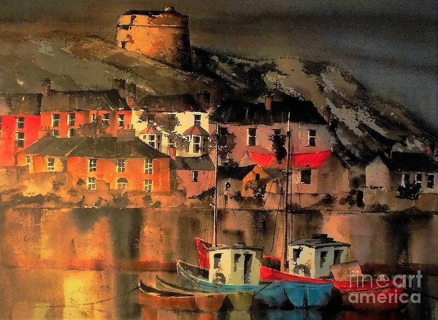 Howth Sunset Dublin #2 Painting by Val Byrne