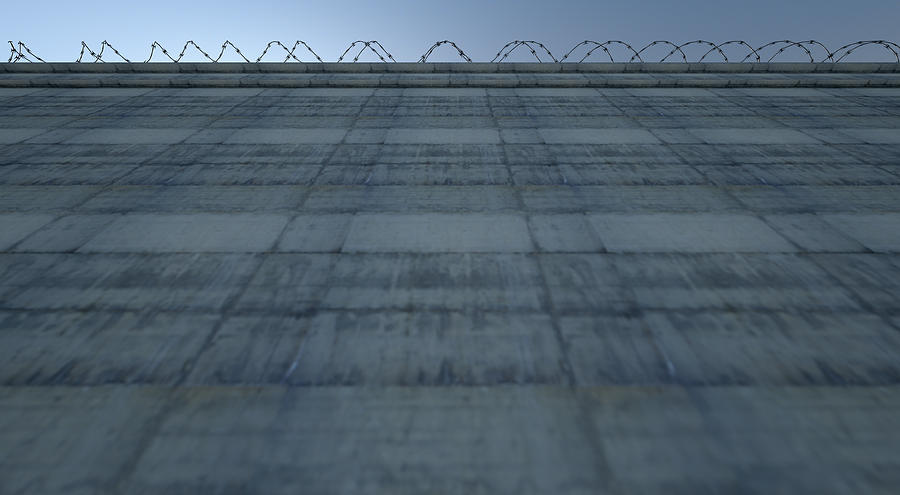 Barbed Digital Art - Huge High Security Wall #2 by Allan Swart