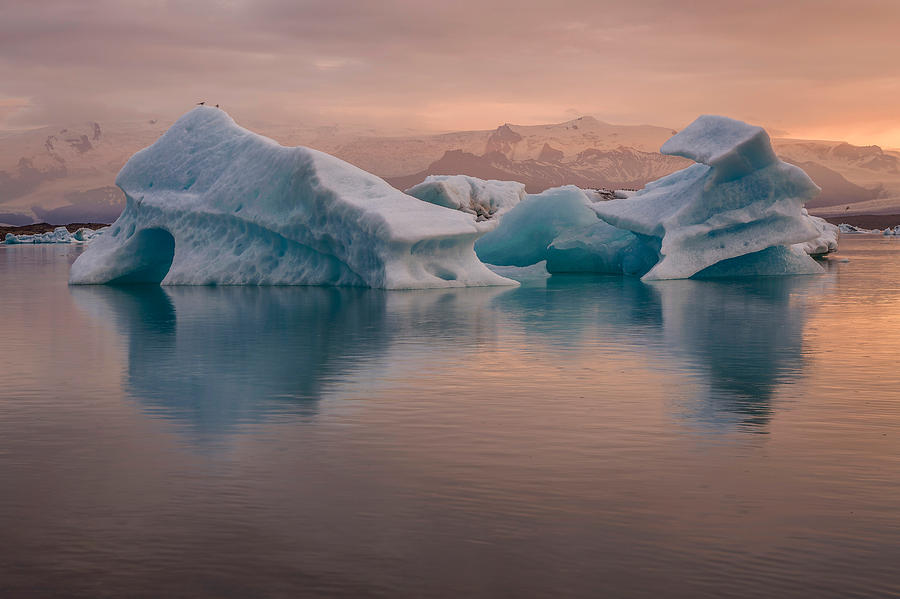 Nature Photograph - Icebergs On The Jokulsarlon Glacial #2 by Panoramic Images