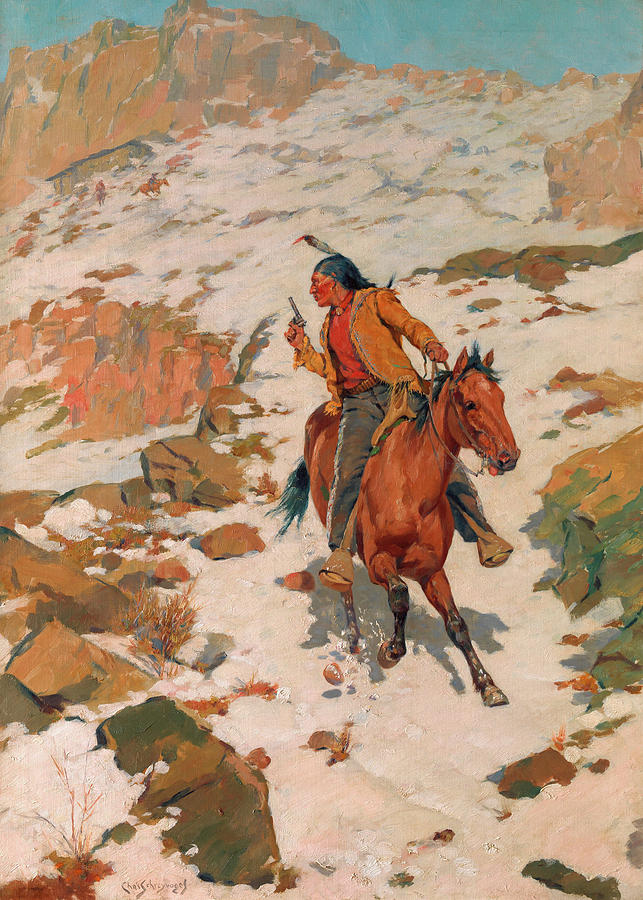 Vintage Painting - In Hot Pursuit #2 by Mountain Dreams