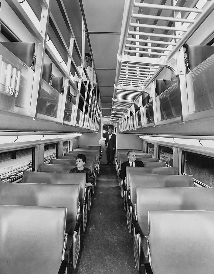 Inside Bilevel Passenger Car- 1959 Photograph by Chicago and North Western Historical Society