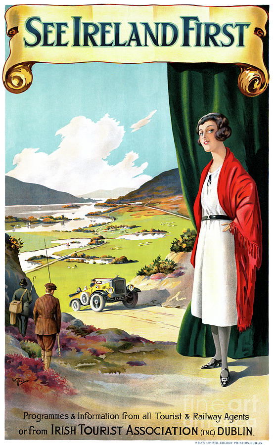 Vintage Mixed Media - Ireland Restored Vintage Travel Poster #2 by Vintage Treasure