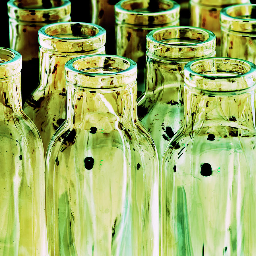Iridescent bottle Parade #2 Photograph by Heiko Koehrer-Wagner