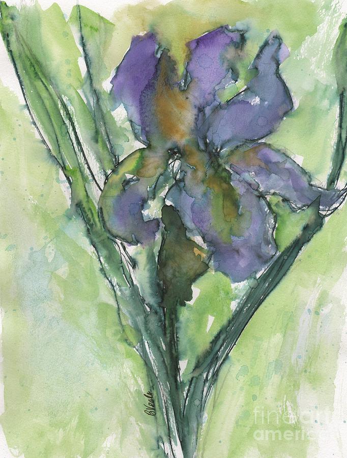 Iris #1 Painting by Bev Veals