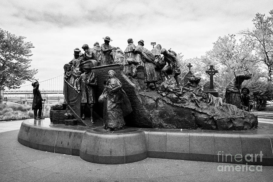 irish immigration memorial Philadelphia USA Photograph by Joe Fox