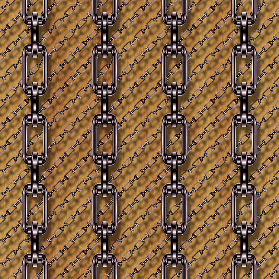 Iron Chains With Wood Seamless Texture Digital Art