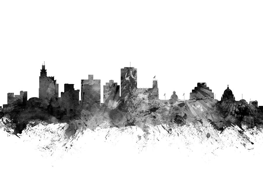 Jackson Mississippi Skyline Digital Art by Michael Tompsett - Fine Art ...