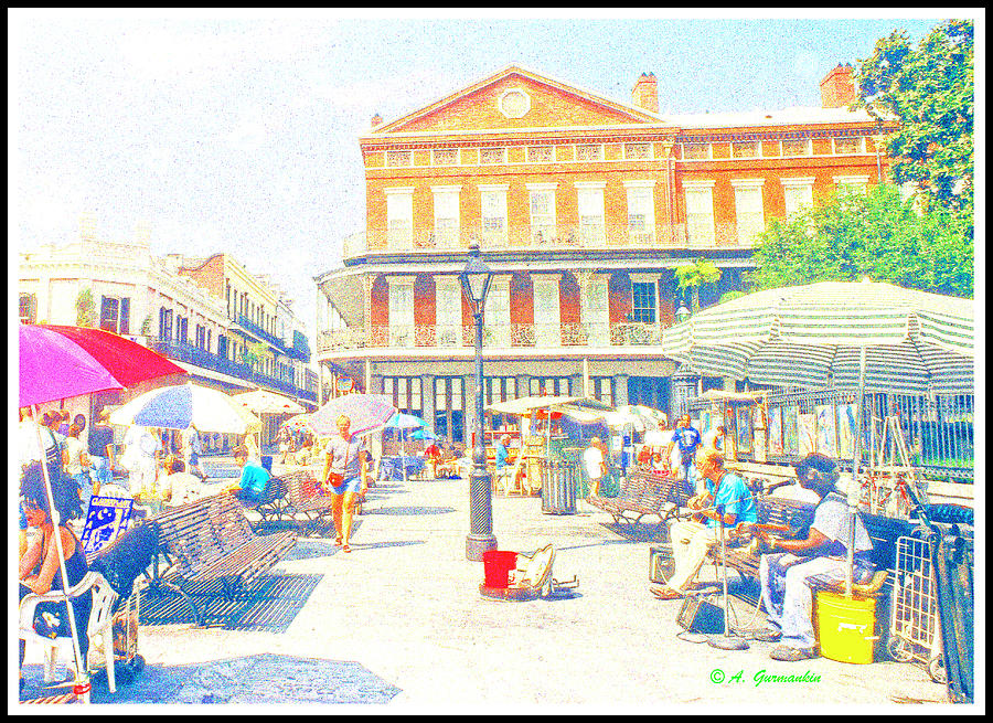 Jackson Square French Quarter New Orleans #2 Digital Art by A Macarthur Gurmankin