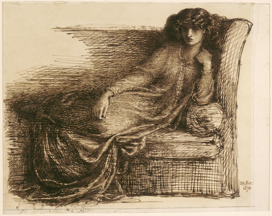 Jane Morris #1 Drawing by Dante Gabriel Rossetti