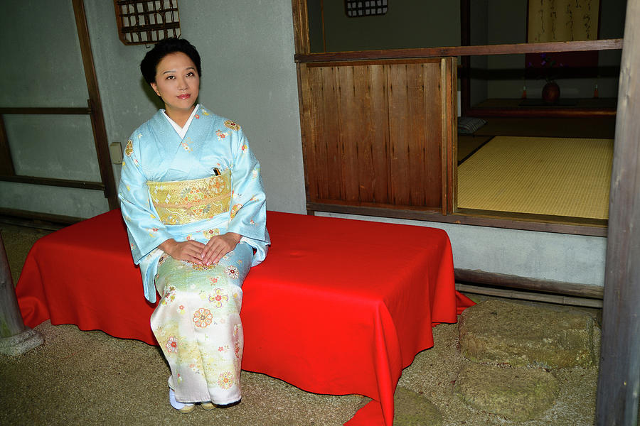 Japanese Woman Wearing Kimono Tote Bag by Paul Moore - Pixels