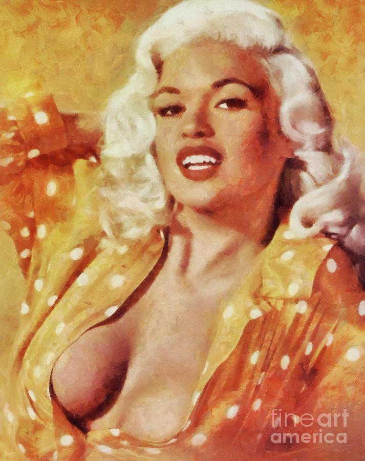 Hollywood Painting - Jayne Mansfield Hollywood Actress and Pinup #2 by Esoterica Art Agency