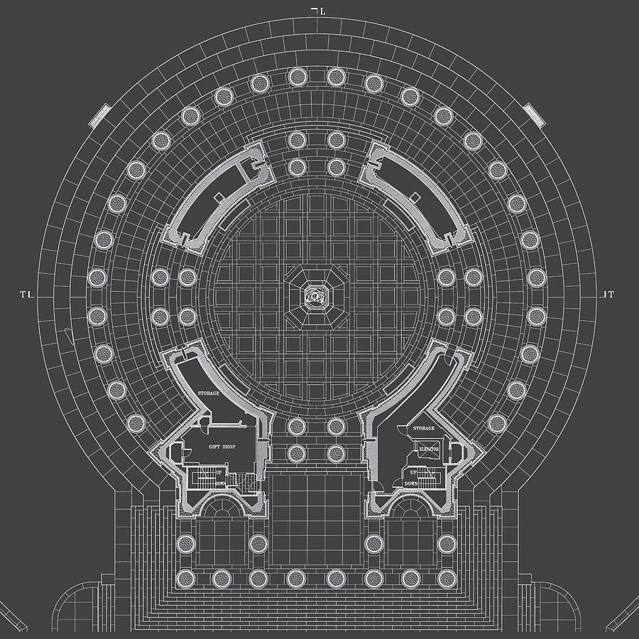 Jefferson Memorial Ceiling Plan Washington Dc Circa 1938