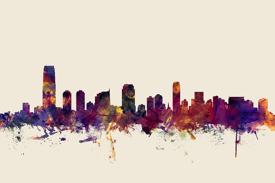 Jersey City New Jersey Skyline #2 Digital Art by Michael Tompsett
