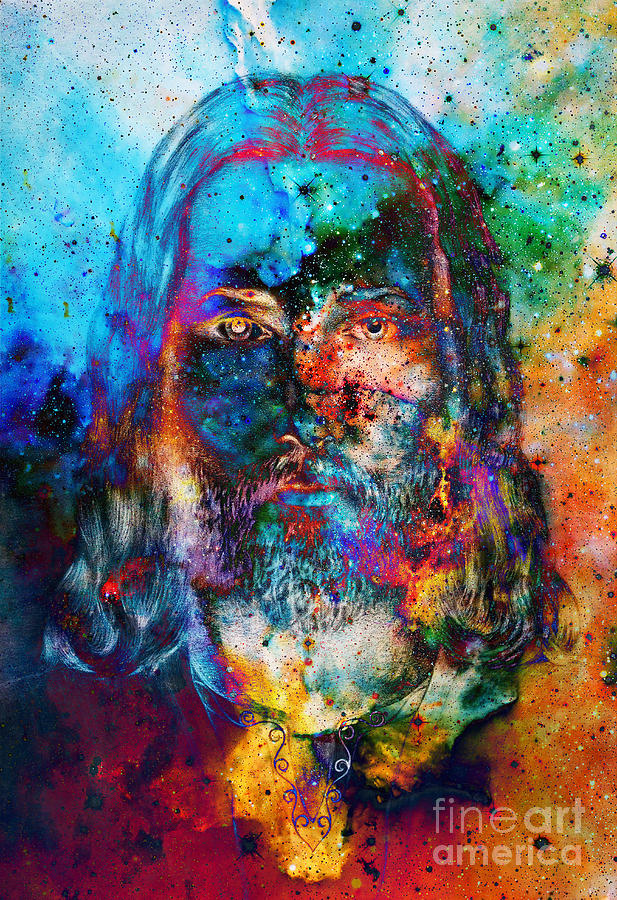 colorful jesus painting