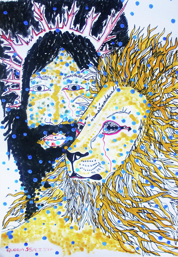 Jesus Lion Of Judah #2 Painting by Gloria Ssali