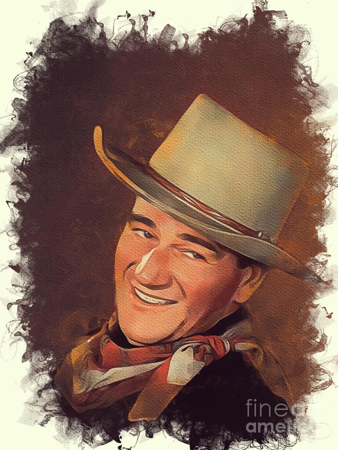 Hollywood Painting - John Wayne, Hollywood Legend #2 by Esoterica Art Agency