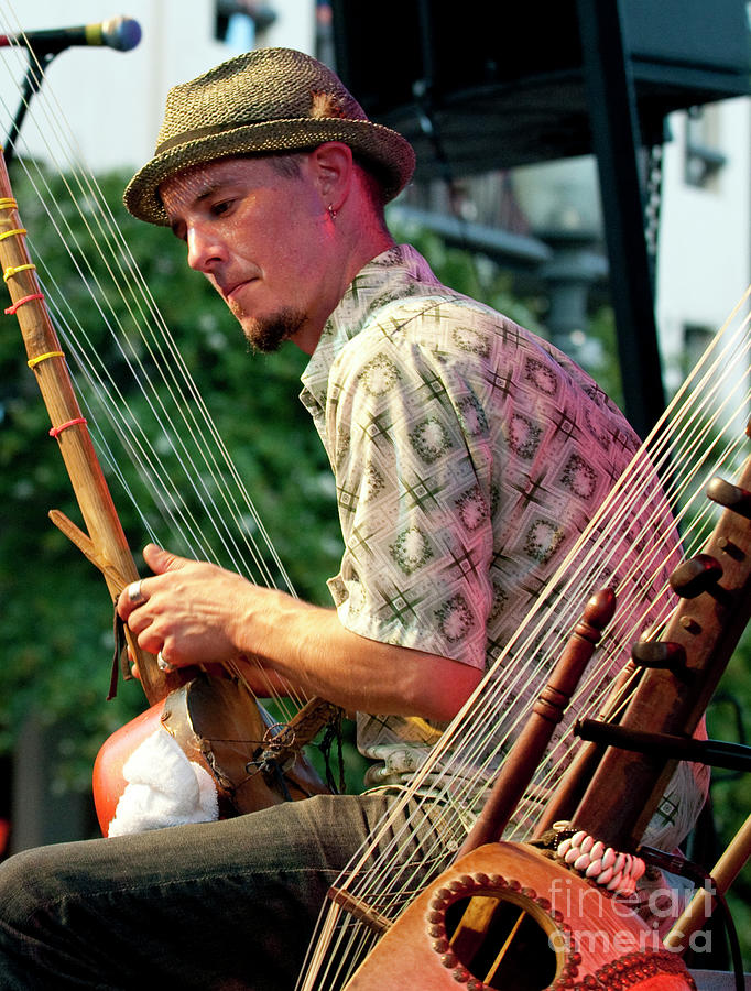 Justin Perkins with Toubab Krewe at Bele Chere Festival in Asheville 2010 #3 Photograph by David Oppenheimer