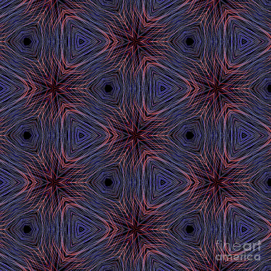 Abstract Digital Art - Kaleidoscope Image Created from Light Trails #2 by Amy Cicconi