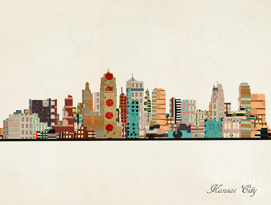 Kansas City Painting - Kansas City Skyline #2 by Bri Buckley