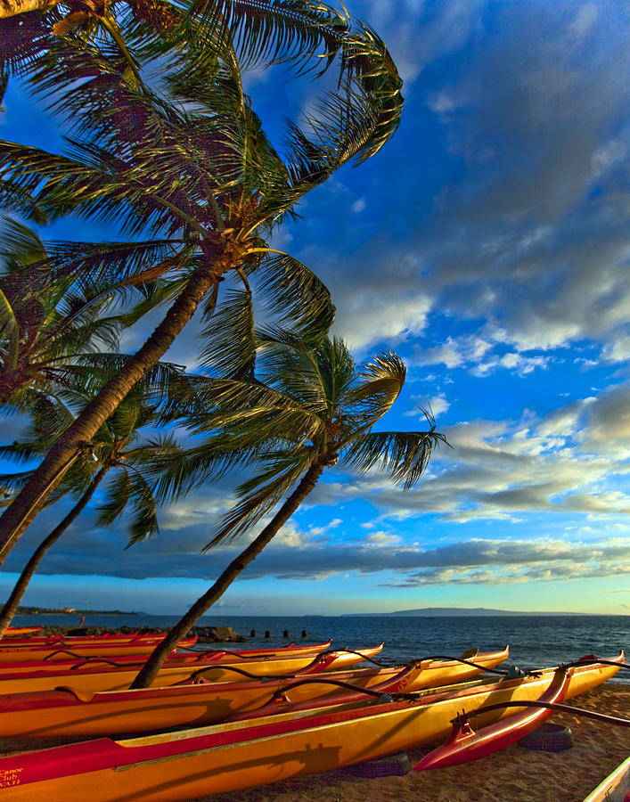 Kihei Canoes #2 Photograph by James Roemmling