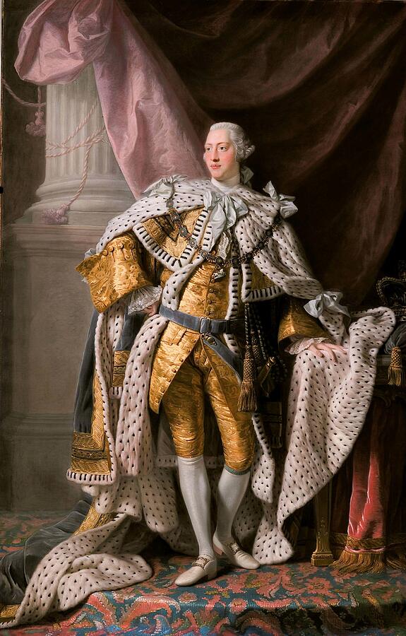 King George III in Coronation Robes #4 Painting by Allan Ramsay
