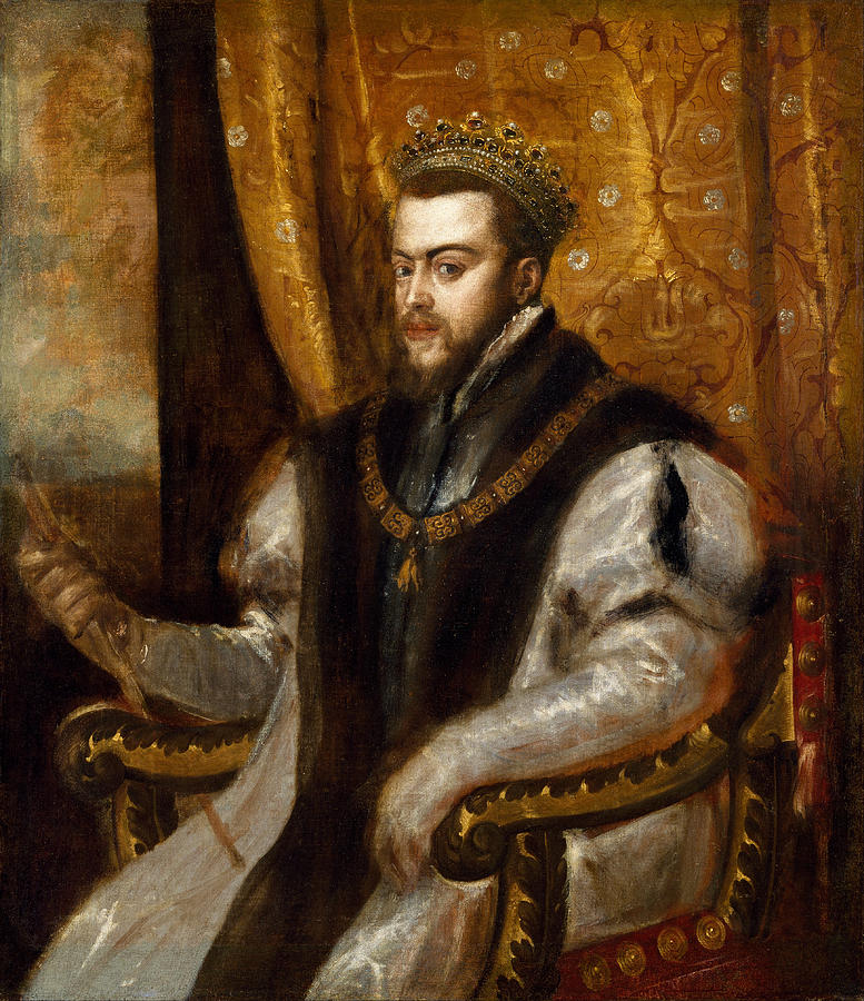 King Philip II Of Spain #2 Painting by Titian