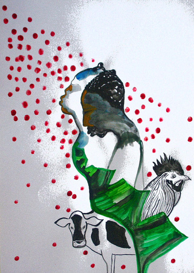 Kintu and Nambi Poster #2 Painting by Gloria Ssali