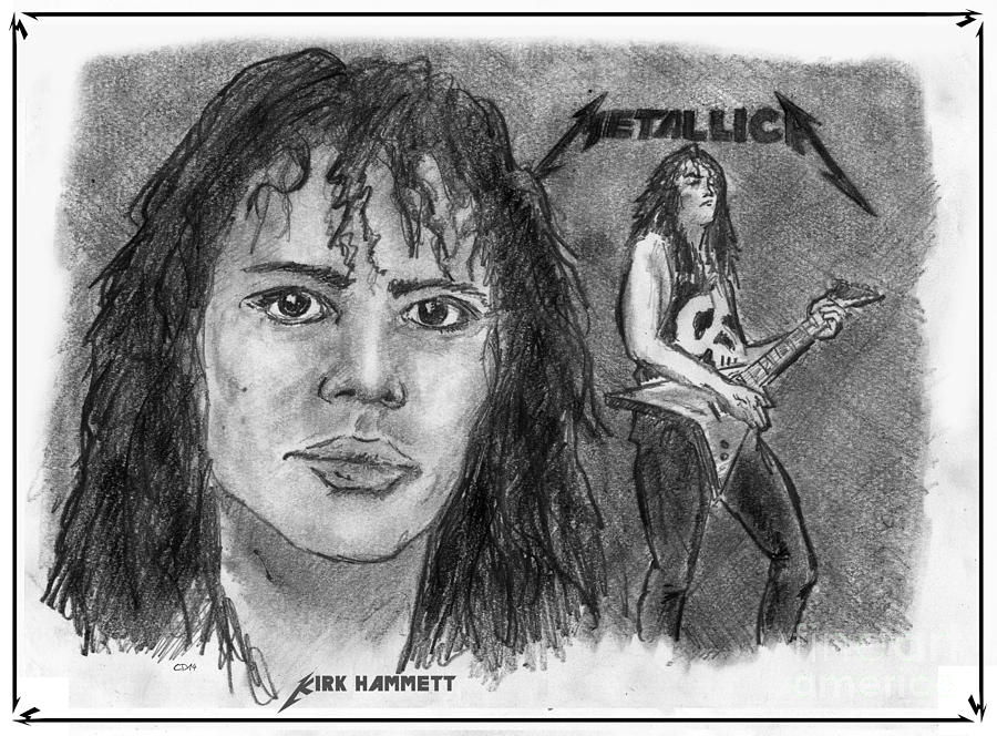 Kirk Hammett #2 Drawing by Chris DelVecchio