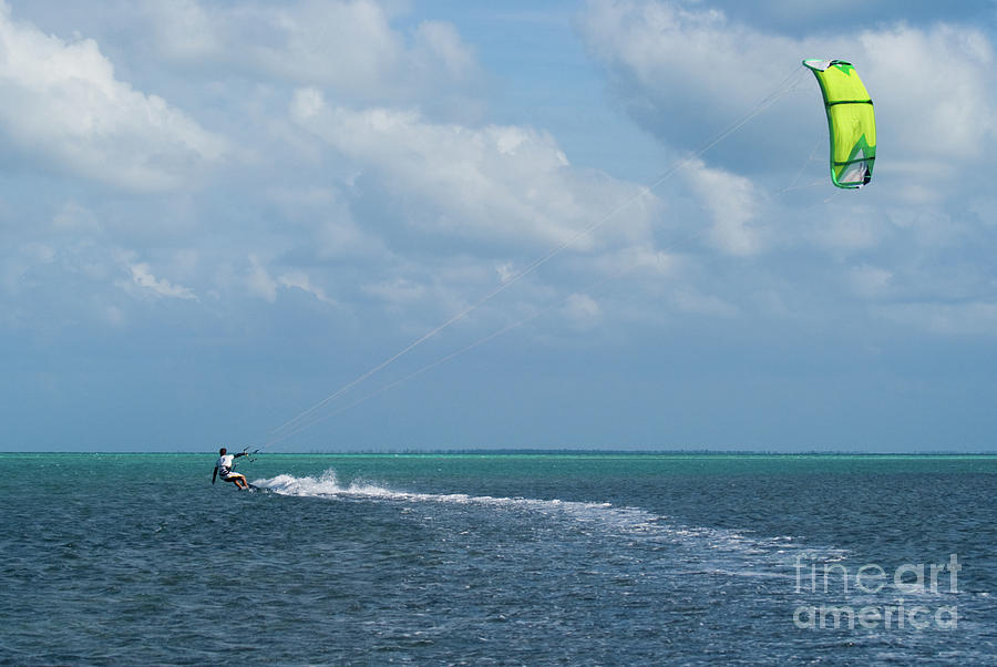 Kite surfing in Grand Cayman #2 Photograph by Anthony Totah