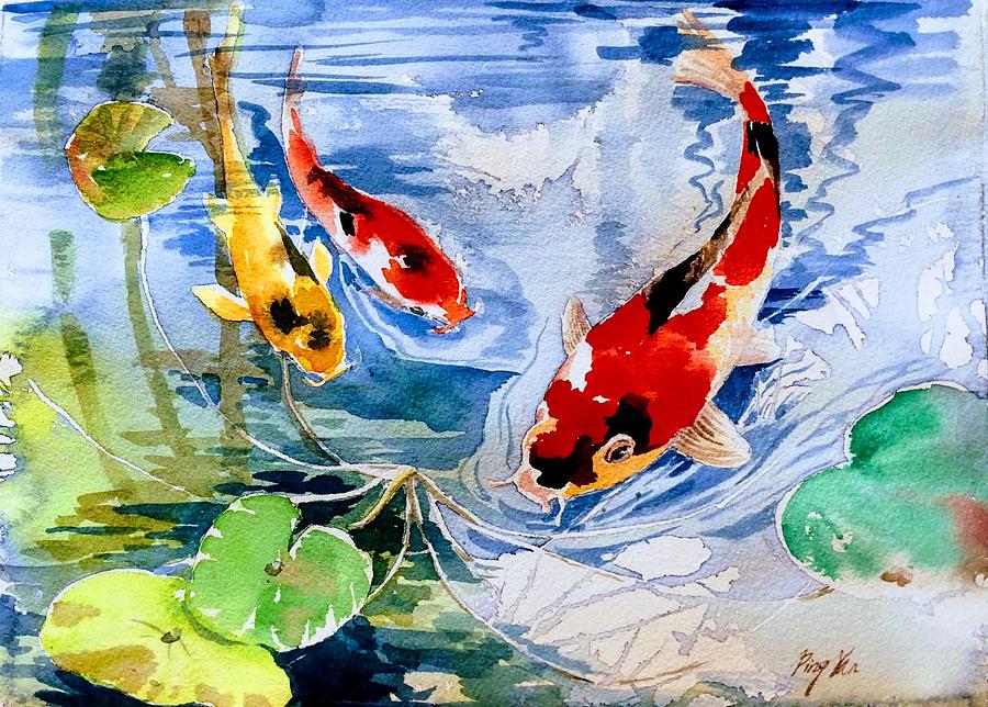 Koi Pond #2 Painting by Ping Yan