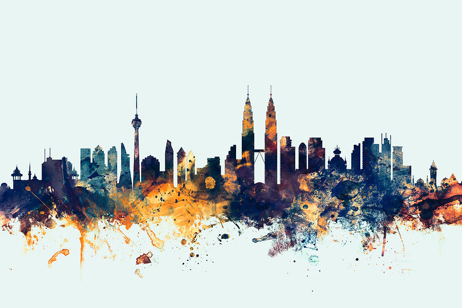 Kuala Lumpur Malaysia Skyline #2 Digital Art by Michael Tompsett
