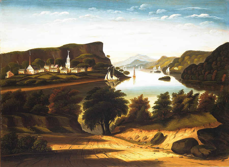 Lake George and the Village of Caldwell #2 Painting by Thomas Chambers