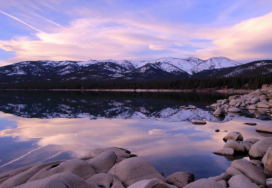 Sunset Photograph - Lake Tahoe Rocks  #4 by Sean Sarsfield