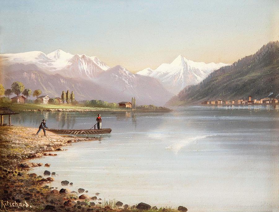 Lake Zell and the Kitzsteinhorn Painting by MotionAge Designs
