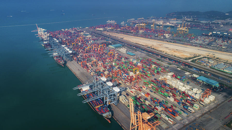 Landscape from bird eye view for Laem chabang logistic port #2 Photograph by Anek Suwannaphoom