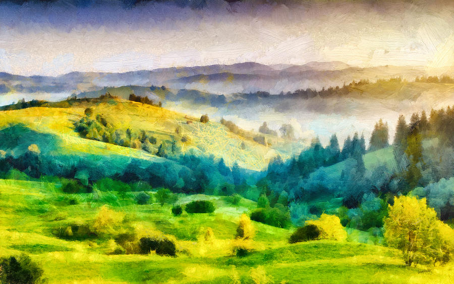 Landscape Tuscany #2 Digital Art by SampadArt Gallery - Pixels