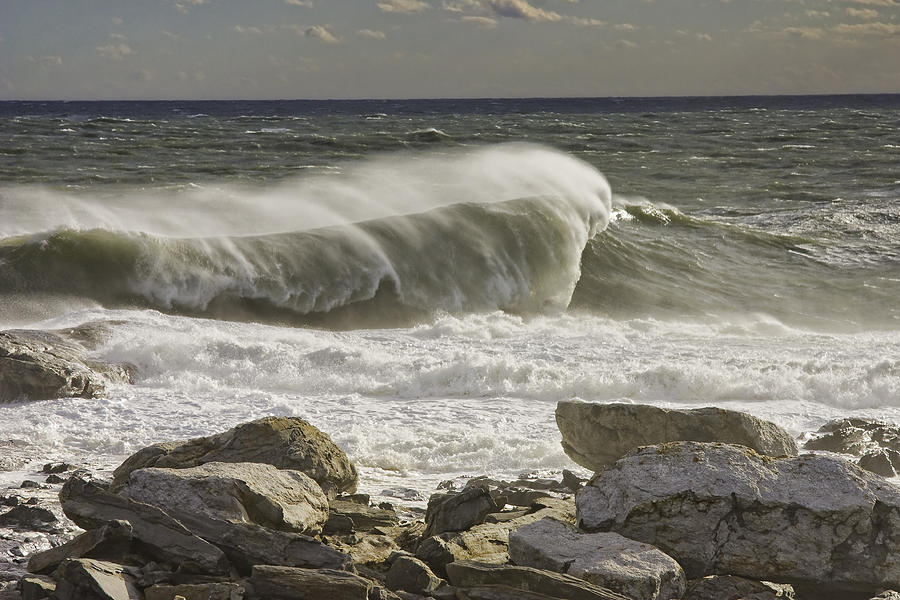 Large Waves Near Pemaquid Point On The Coast Of Maine #2 Photograph by Keith Webber Jr