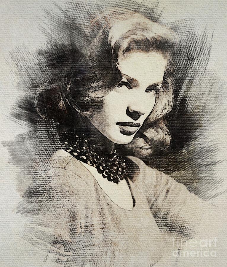 Hollywood Digital Art - Lauren Bacall, Vintage Actress #2 by Esoterica Art Agency