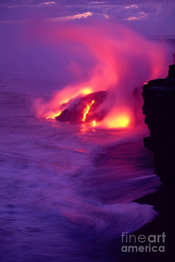 Lava Meets The Sea #2 Photograph by William Waterfall - Printscapes