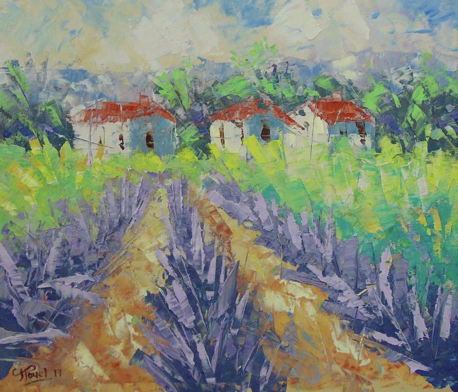 Lavender field #4 Painting by Frederic Payet