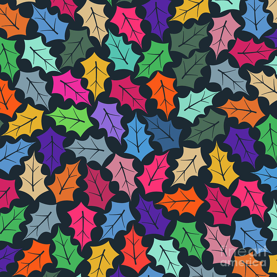Summer Digital Art - Leaf Pattern  #2 by Amir Faysal