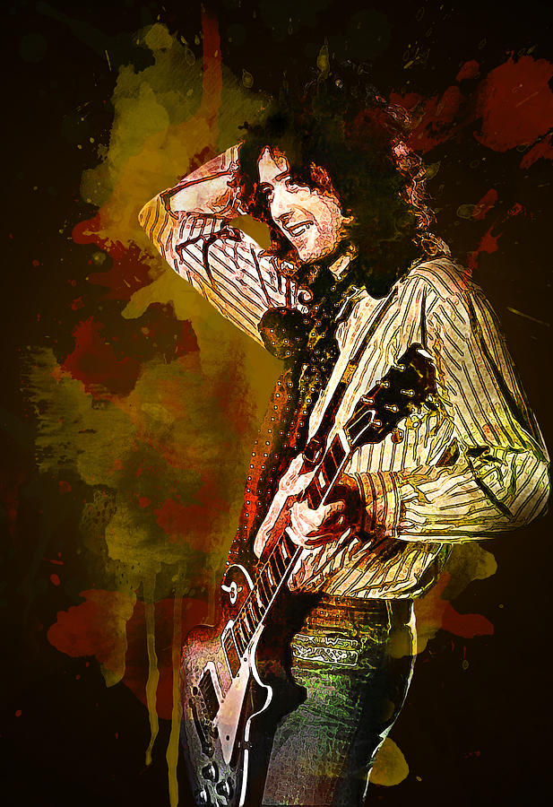 Led Zeppelin. Jimmy Page. Digital Art by Lilia Kosvintseva