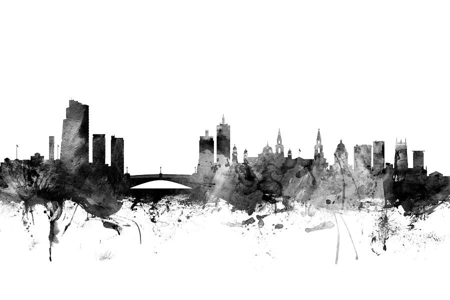 Leeds England Skyline #2 Digital Art by Michael Tompsett