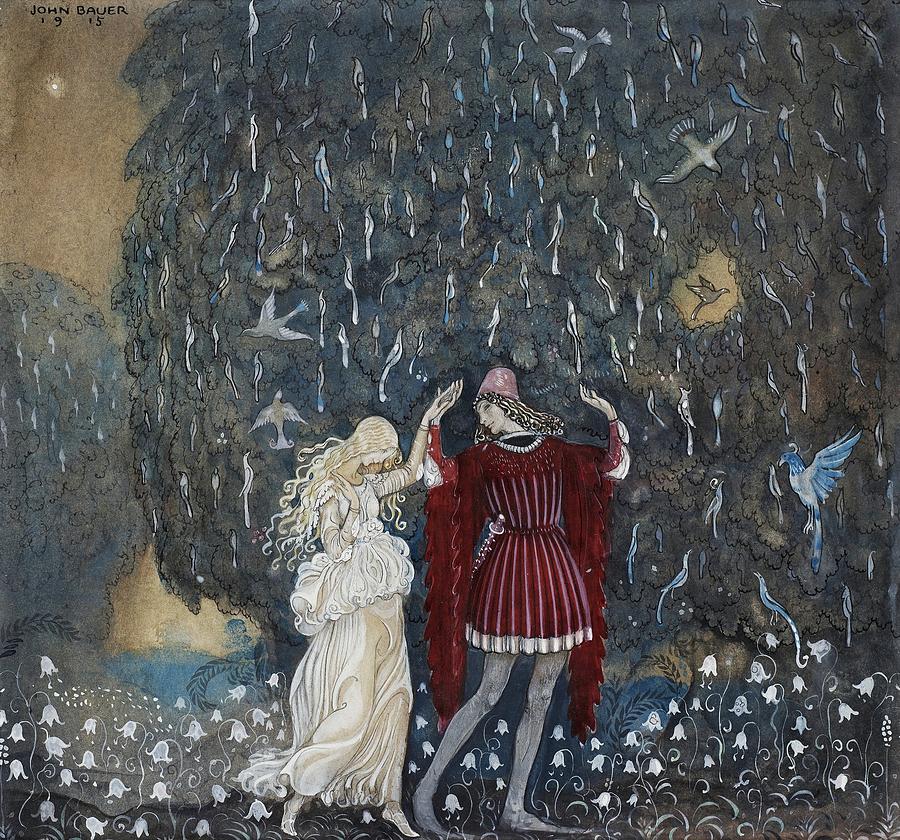 Lena Dances With The Knight #2 Painting by John Bauer