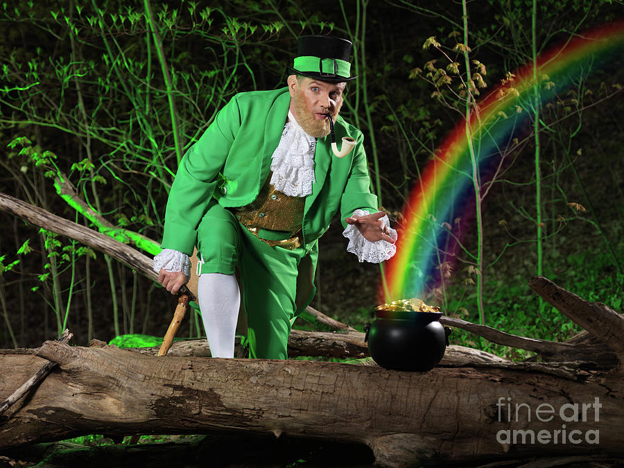 Leprechaun with Pot of Gold #2 Photograph by Maxim Images Exquisite Prints