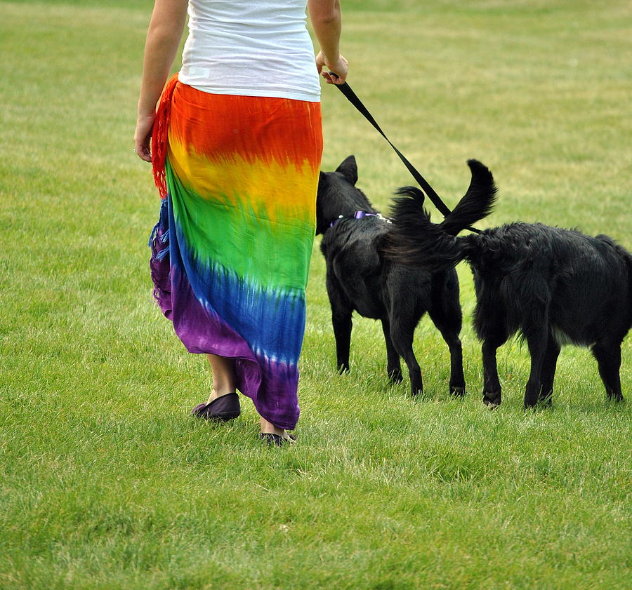 Dog Photograph - Lesbian female and dogs. #2 by Oscar Williams