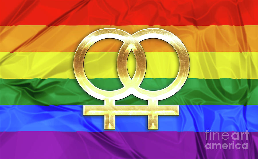Lesbian symbols #2 Digital Art by Benny Marty