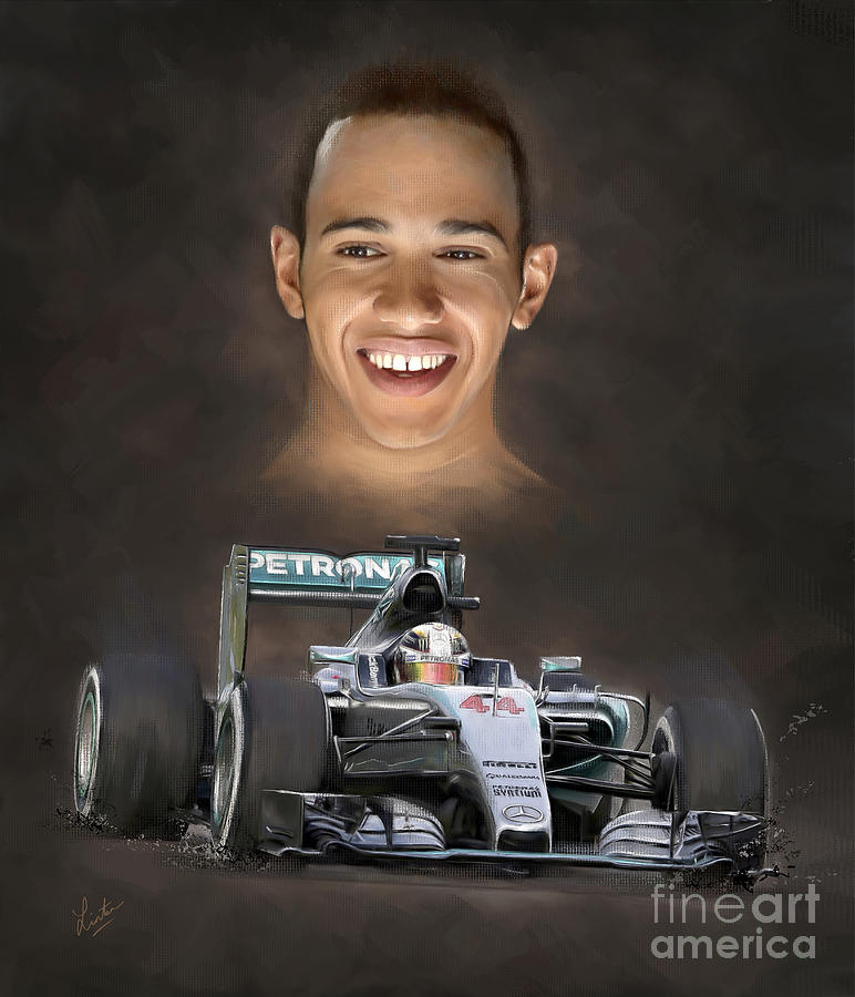 Lewis Hamilton Digital Art by Linton Hart