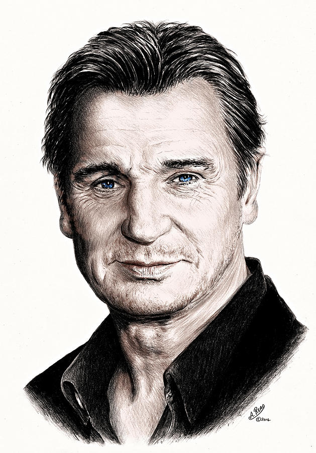 Liam Neeson #2 Drawing by Andrew Read